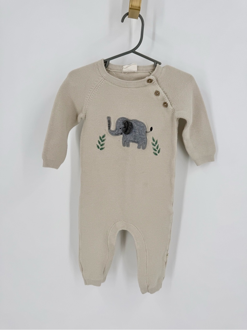 Viverano Organics Organic Cotton Elephant Romper 3-6M